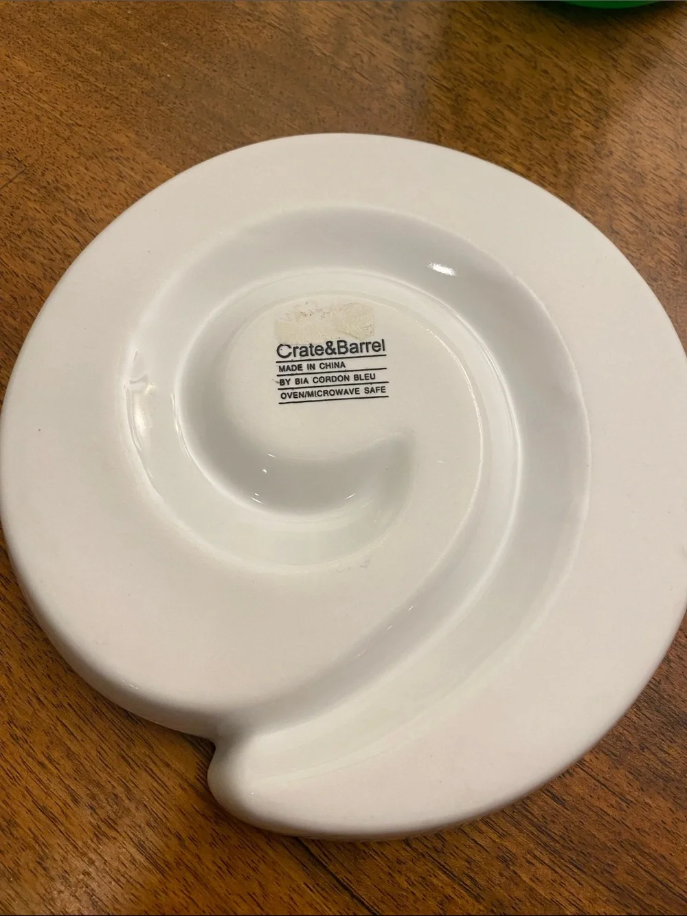 CRATE & BARREL Swirl Olive Serving Dish